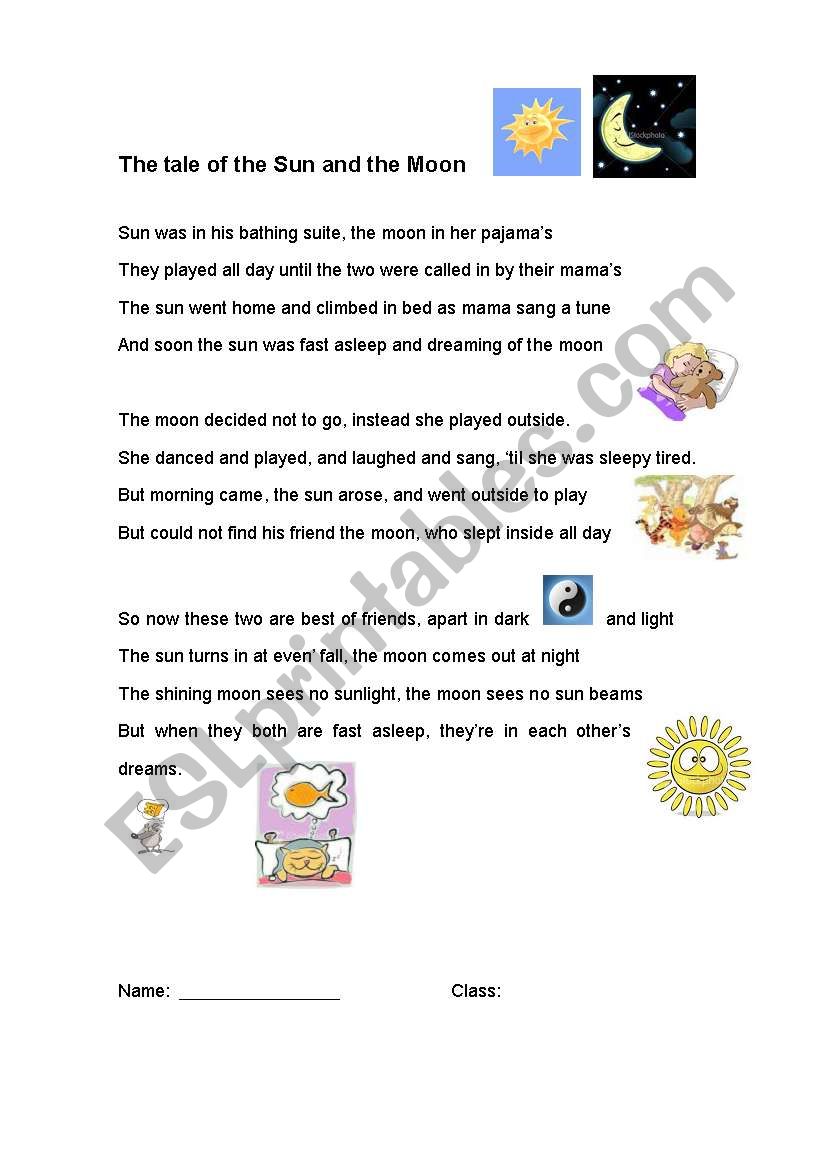 The Tale of the Sun and Moon worksheet