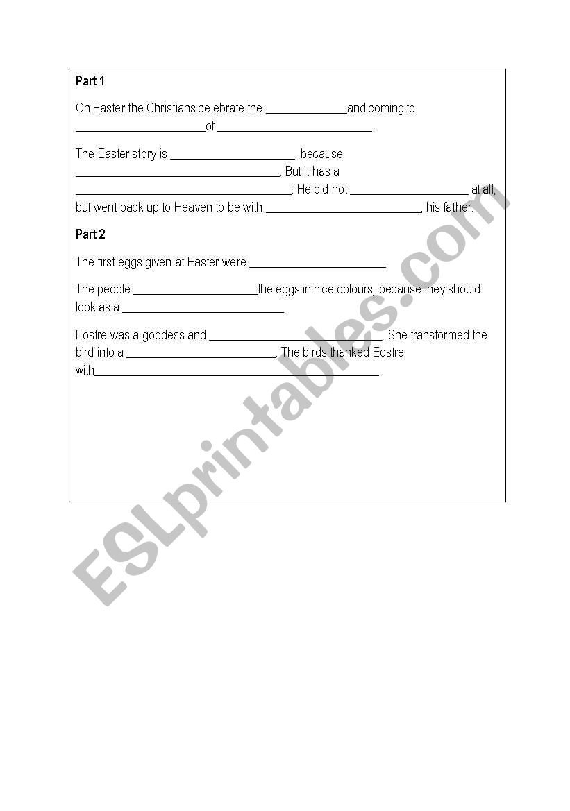 Easter worksheet