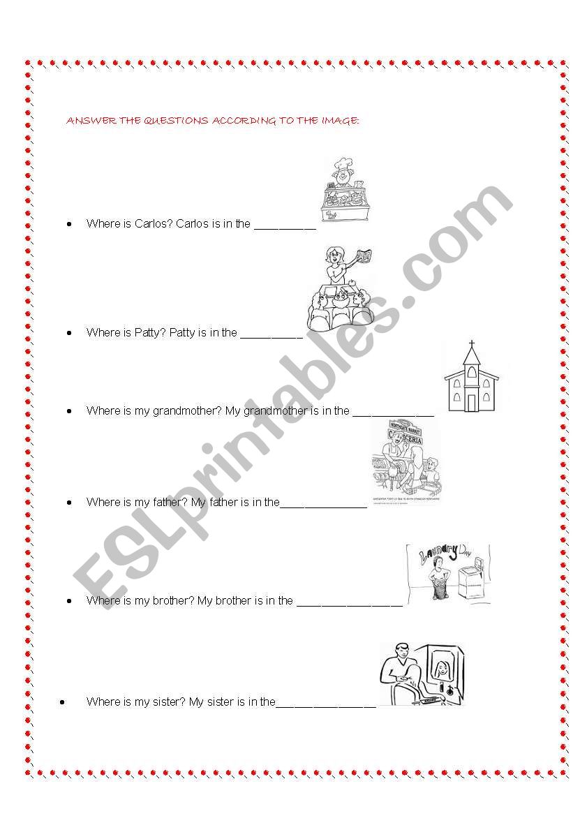 PLACES worksheet