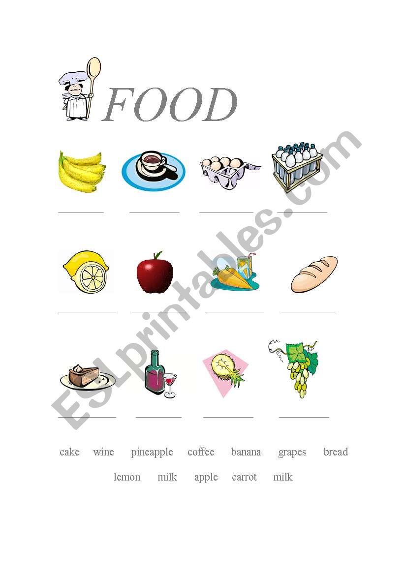 Food Vocabulary worksheet