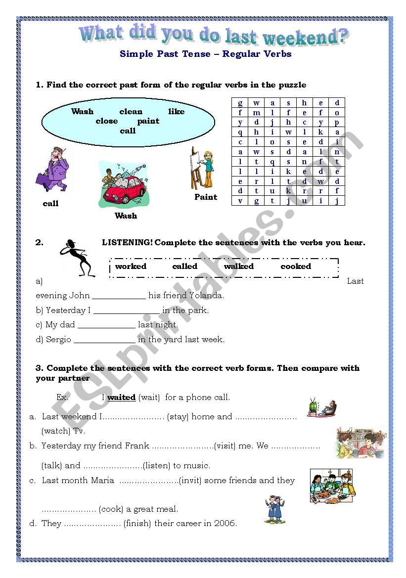 past simple worksheet