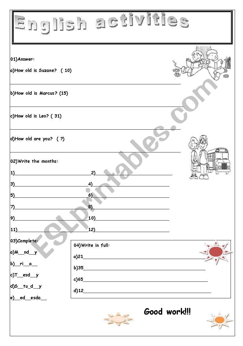 Review exercises worksheet