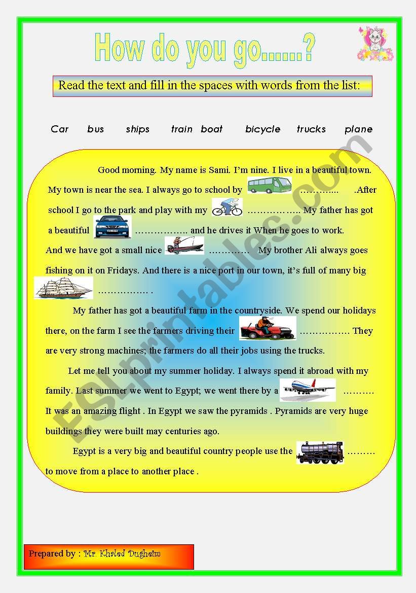 travel worksheet