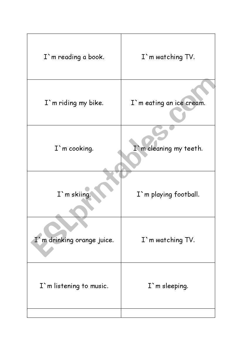 Present Progressive worksheet