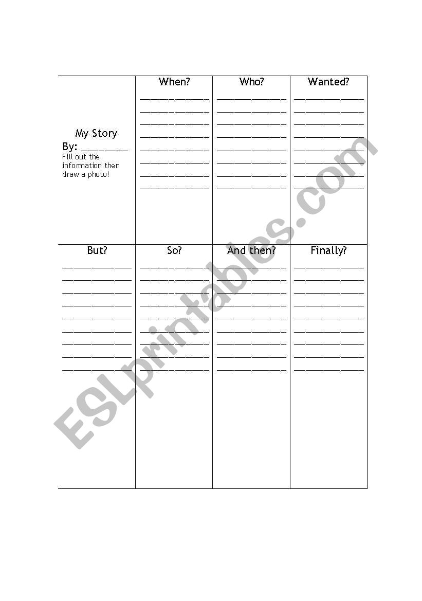 Parts Of A Story Worksheet Printable