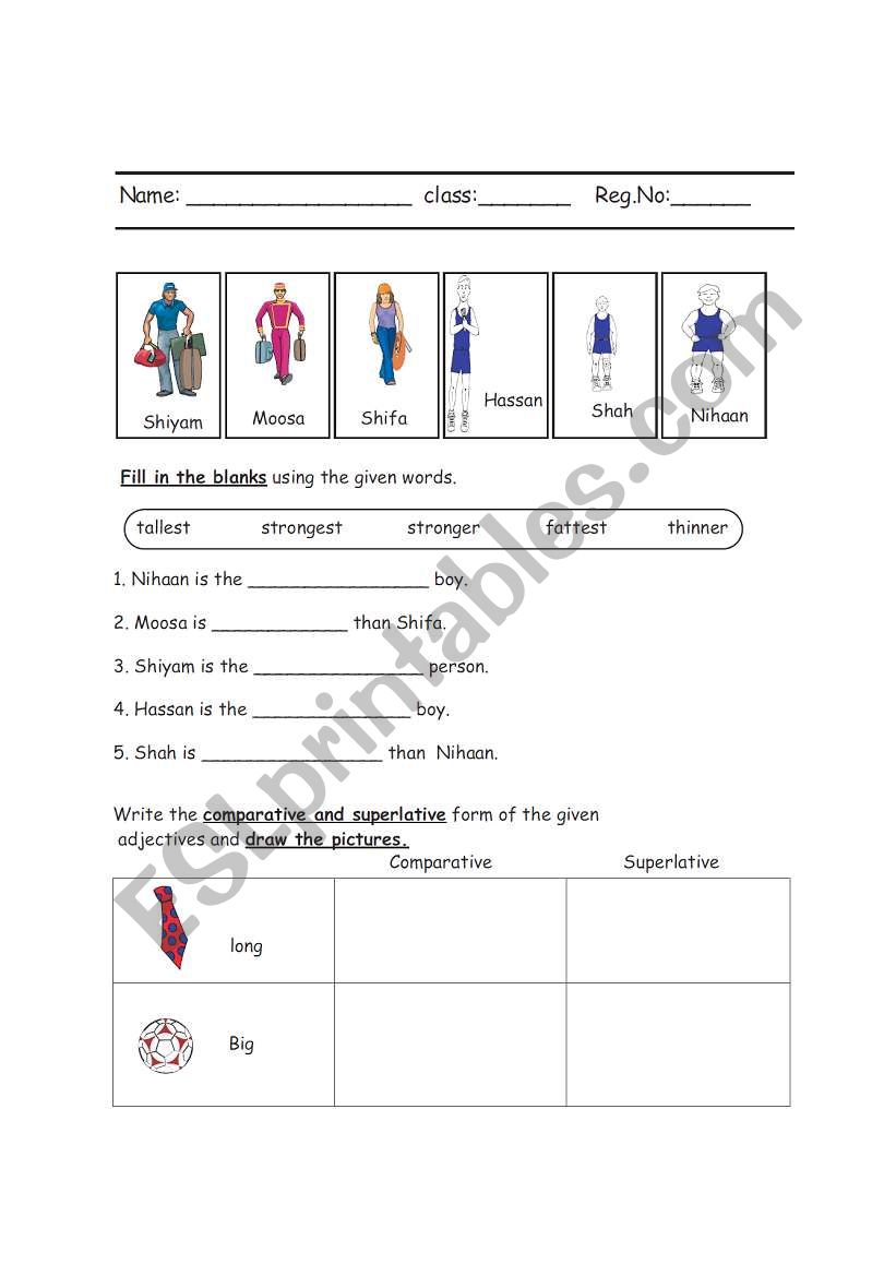 adjectves worksheet