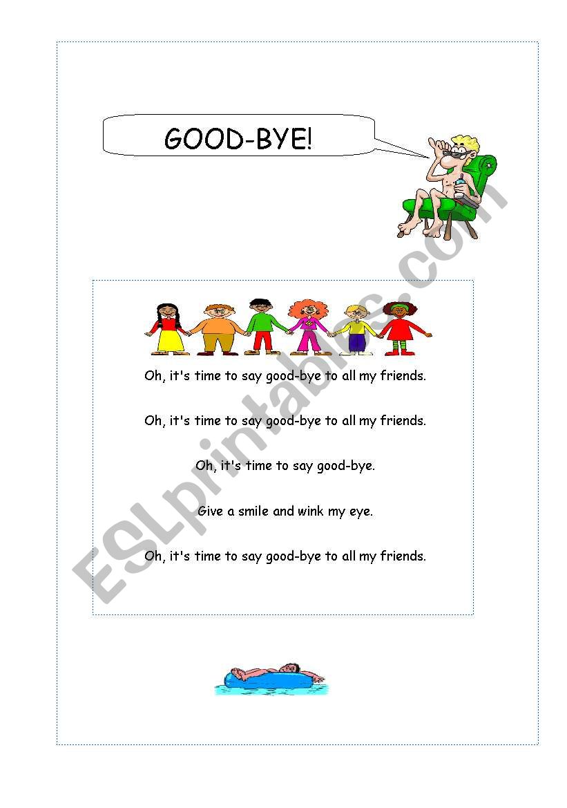 SONG GOOD-BYE worksheet