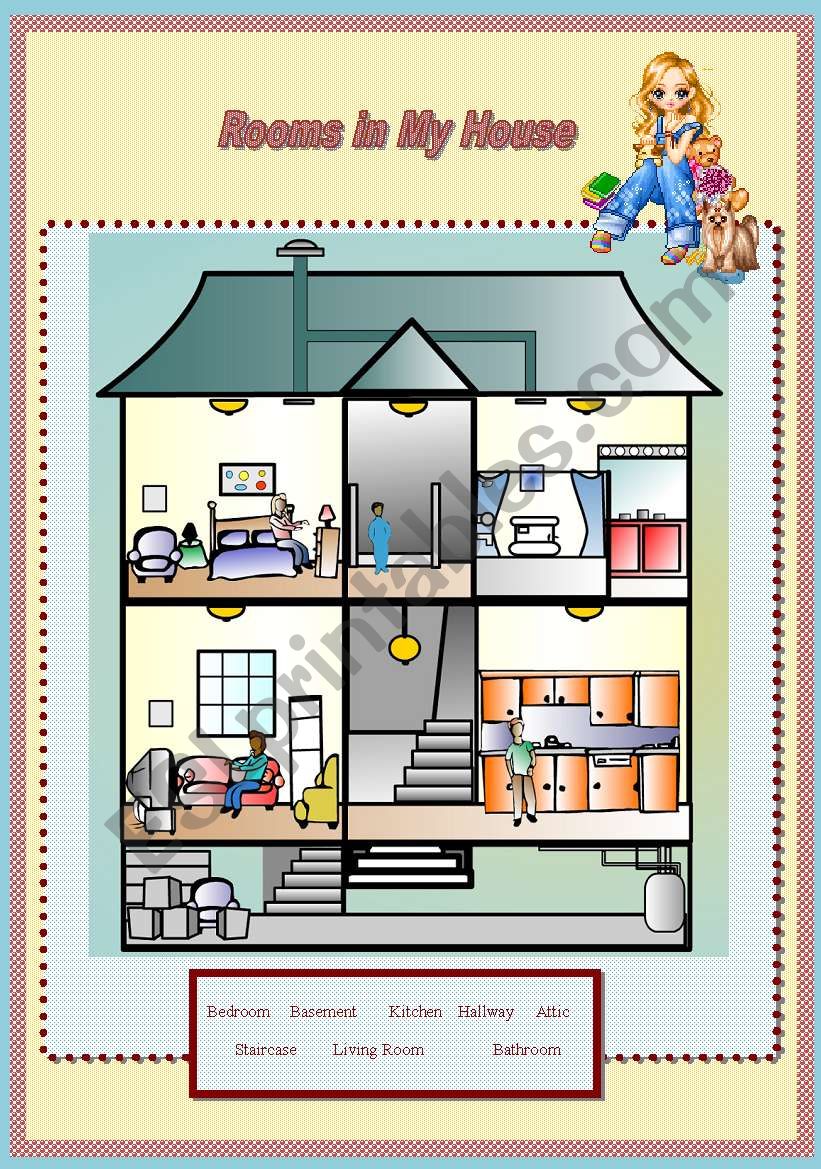 rooms in a house worksheets 99worksheets - free house rooms decoration ...