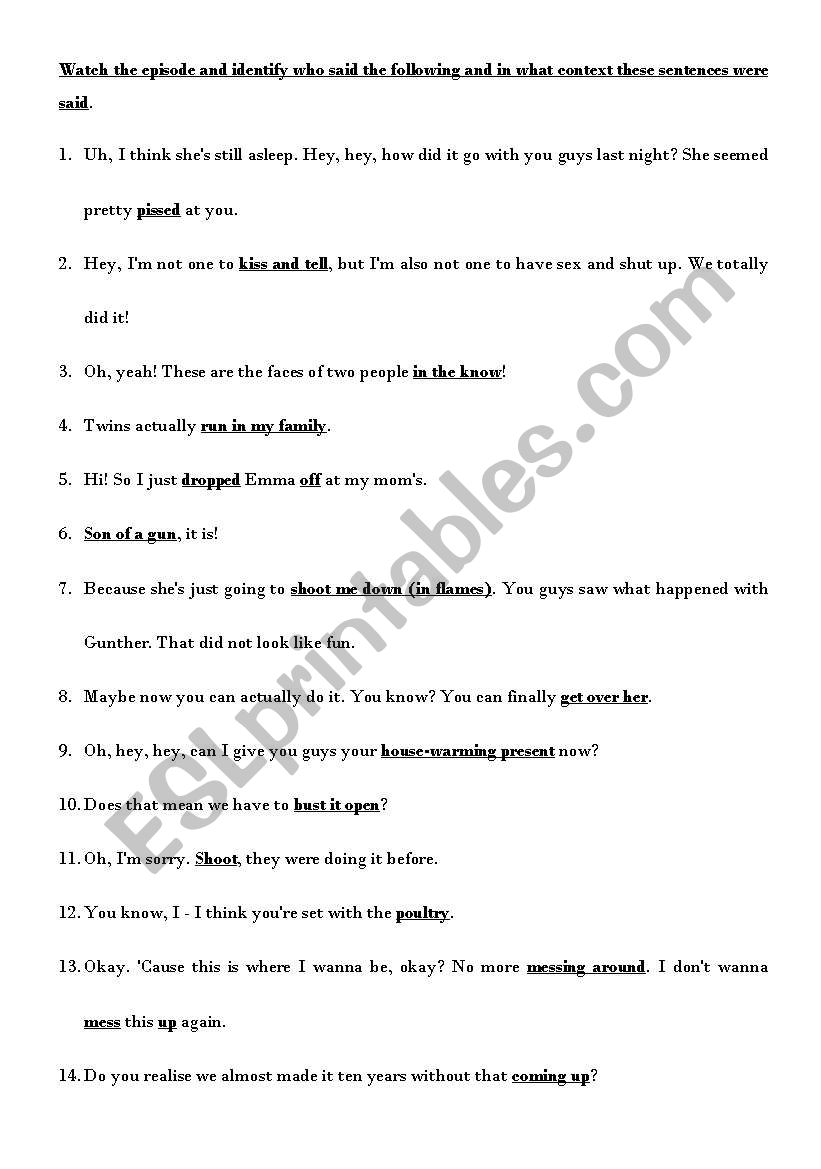 Friends Worksheet worksheet