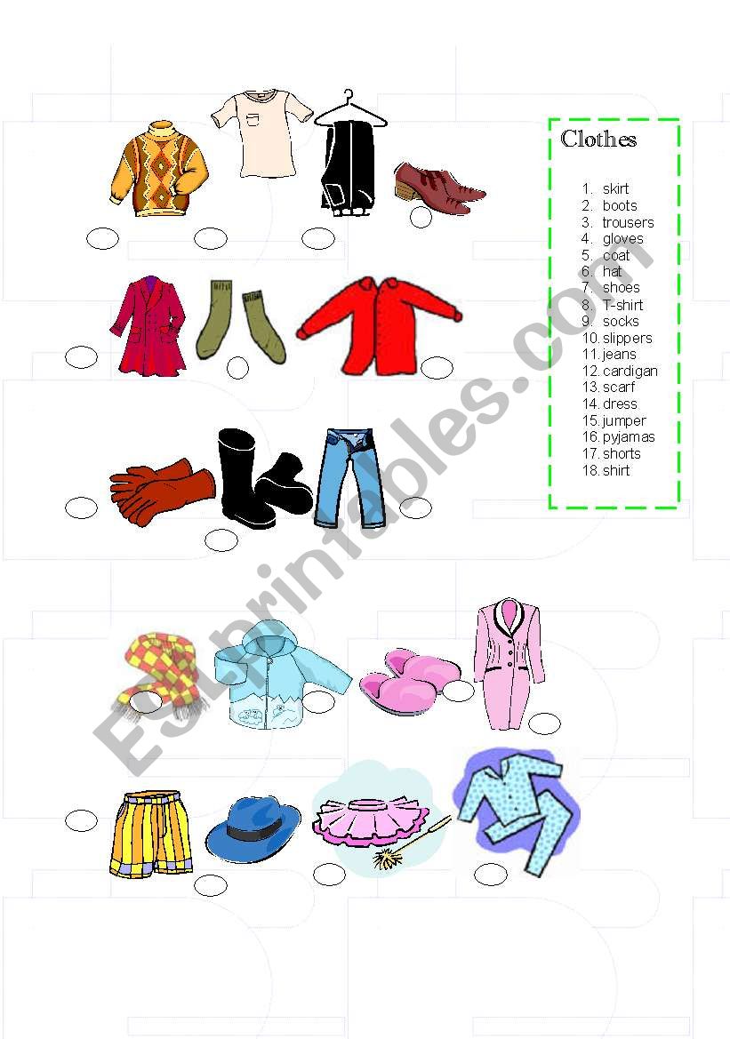 Clothes (exercises) - ESL worksheet by Sílvia73