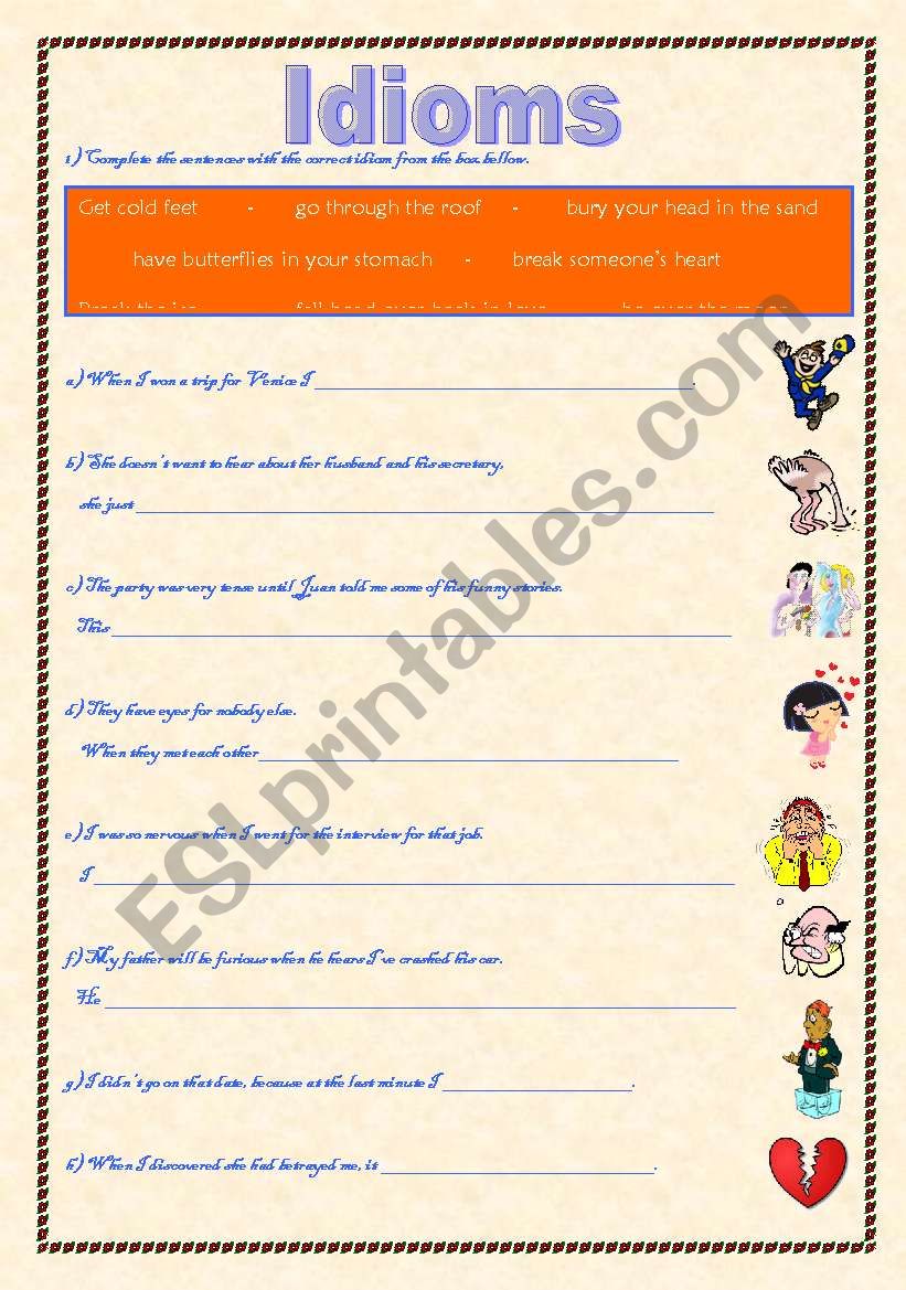 Idioms worksheet