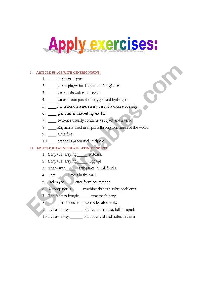 article_exercises worksheet