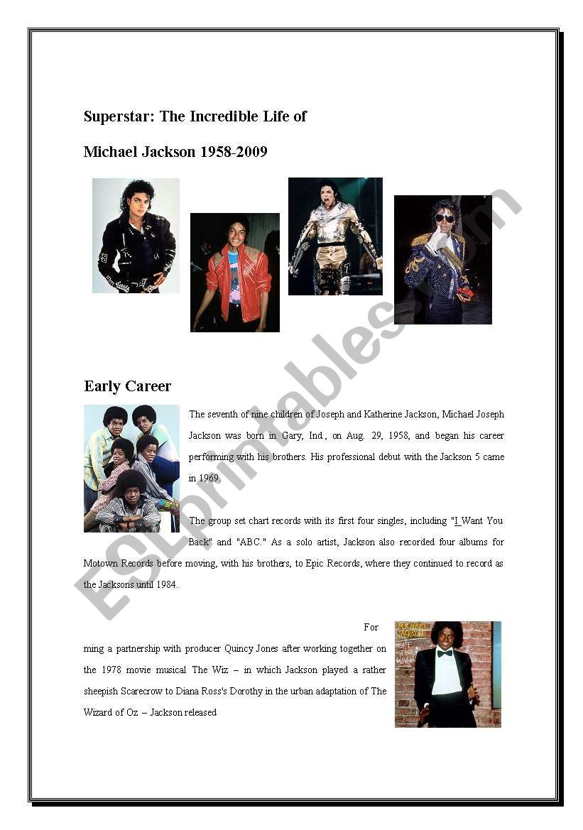Superstar Michael Jackson page 1