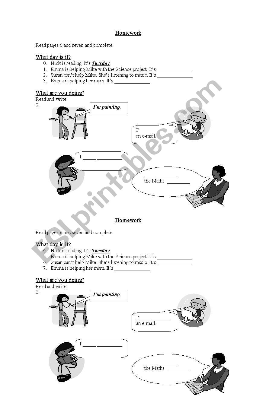 what are they doing? worksheet