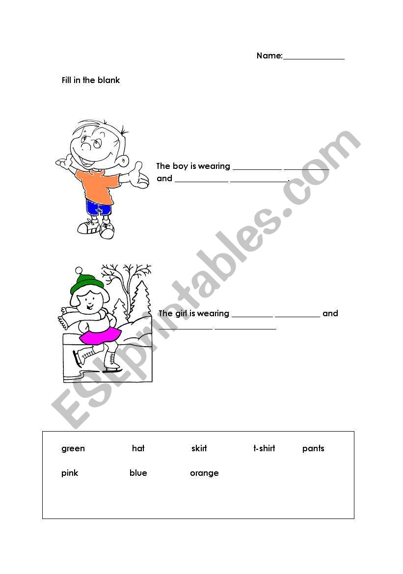 Clothes and Colors worksheet