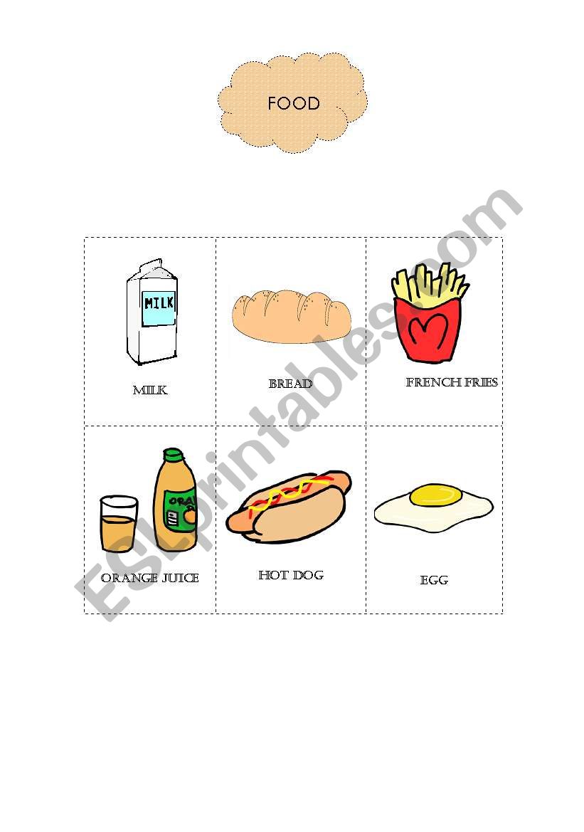 VOCABULARY FOOD N 1 worksheet