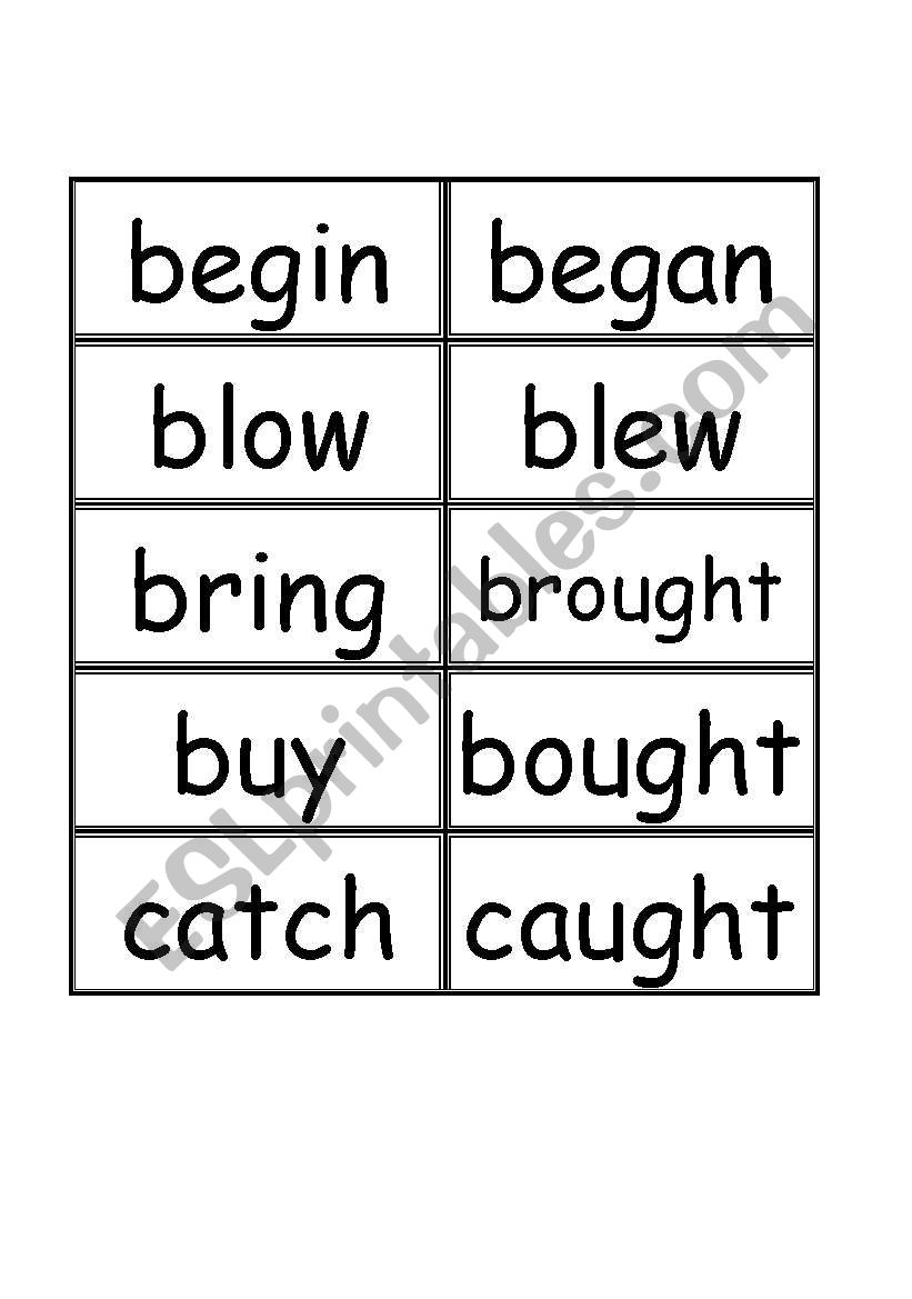 Irregular verbs worksheet