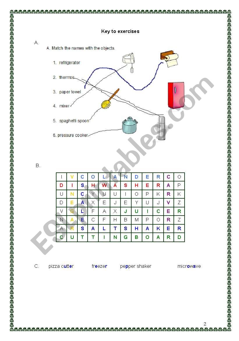 kitchen Things 2 (10.07.09) - ESL worksheet by manuelanunes3