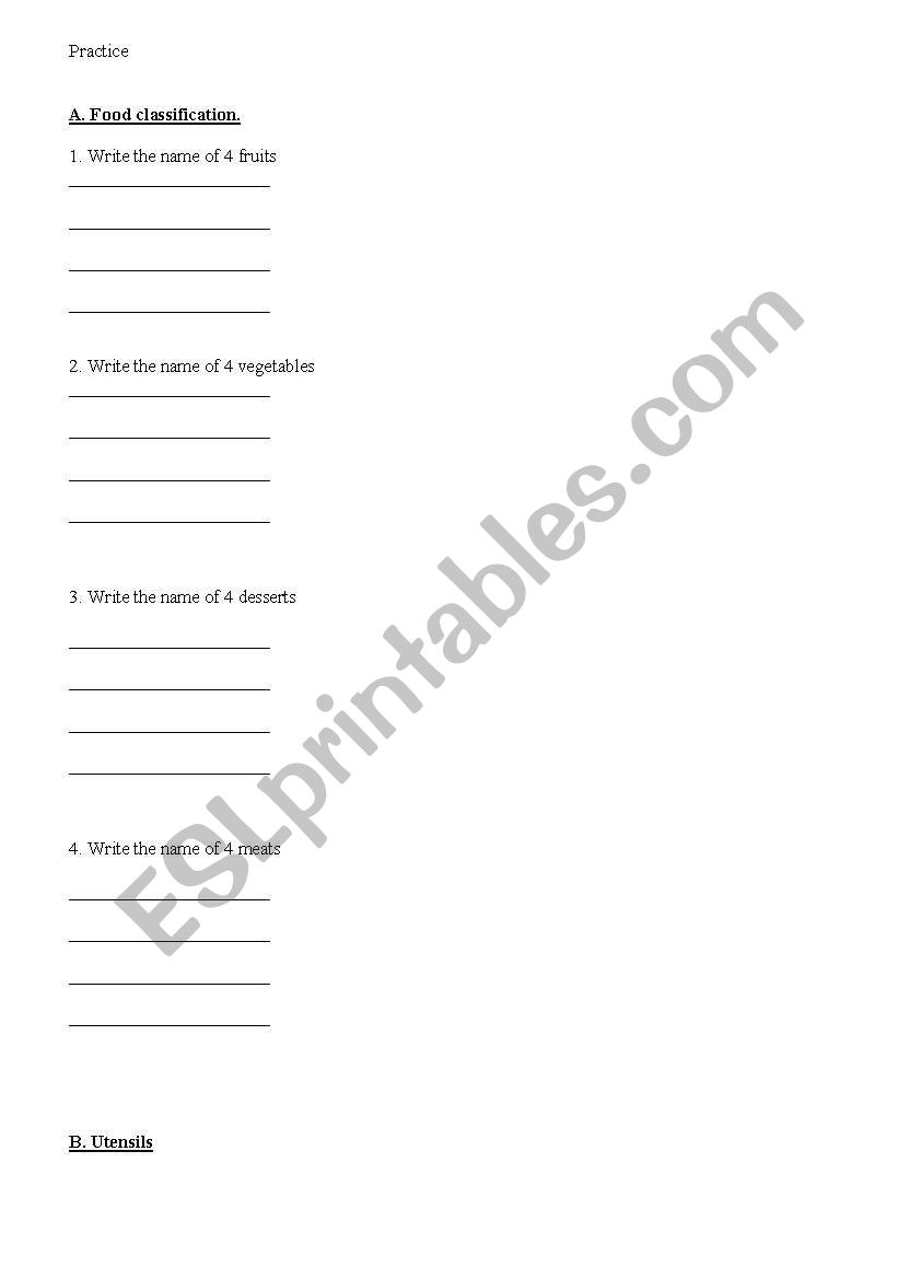 general practice worksheet