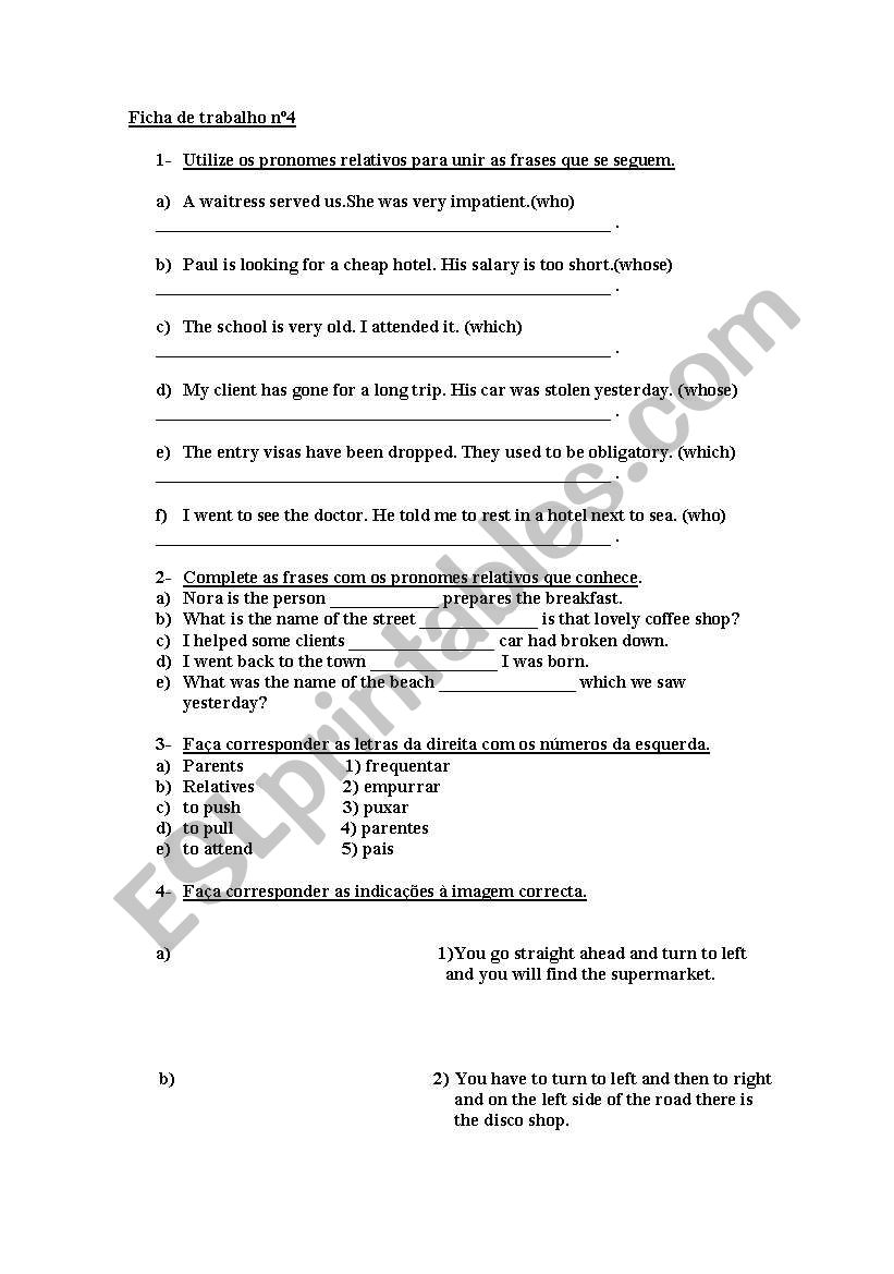 RELATIVE PRONOUNS GIVING DIRECTIONS AND FALSE FRIENDS