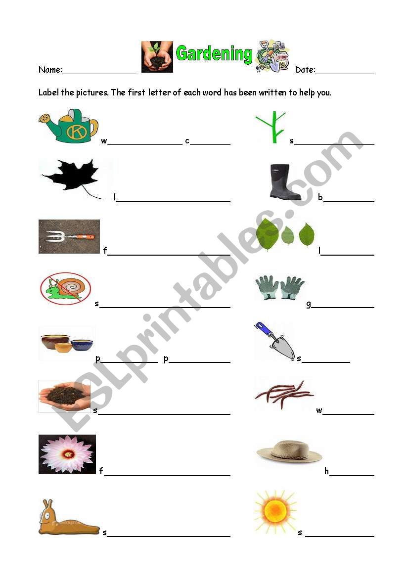 Gardening Vocabulary Intermediate