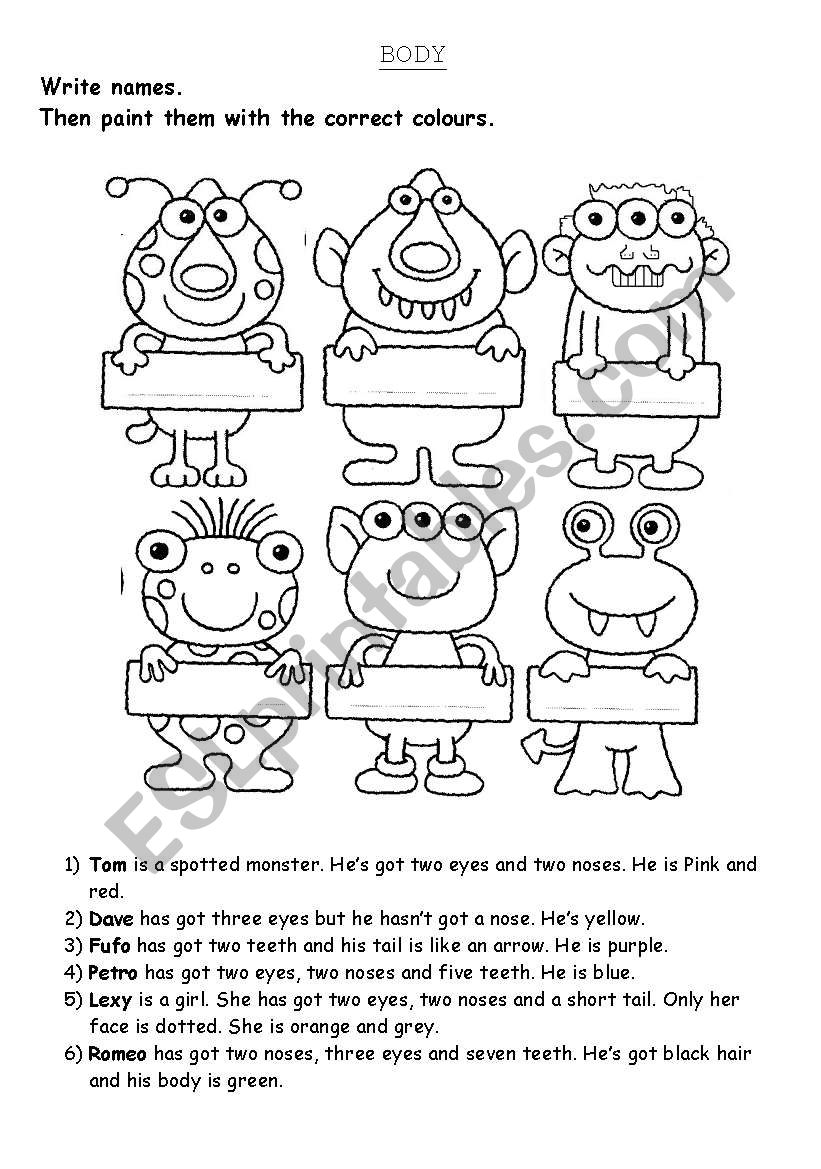 Monsters ESL Worksheet By Gise137