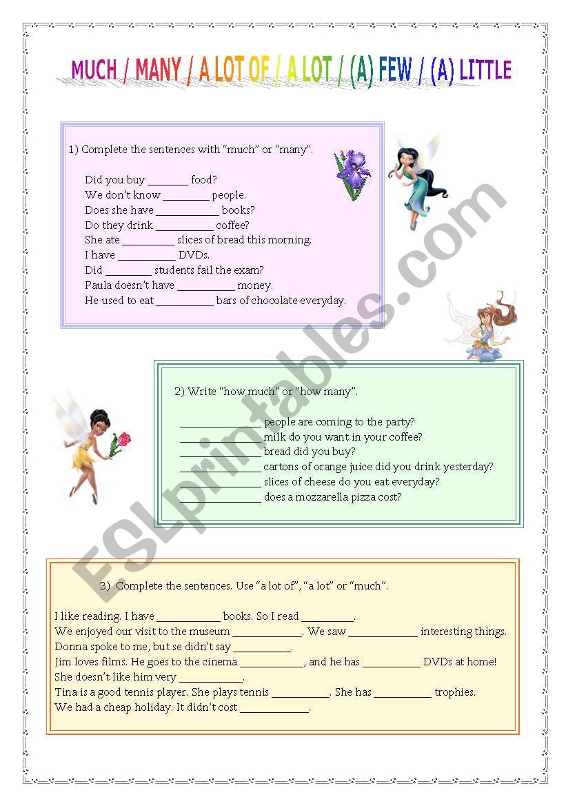 Quantifiers worksheet