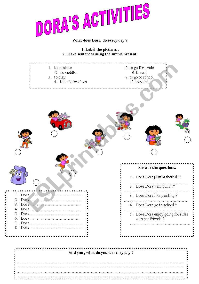 English Worksheets Dora The Explorer Clothes And Colo - vrogue.co