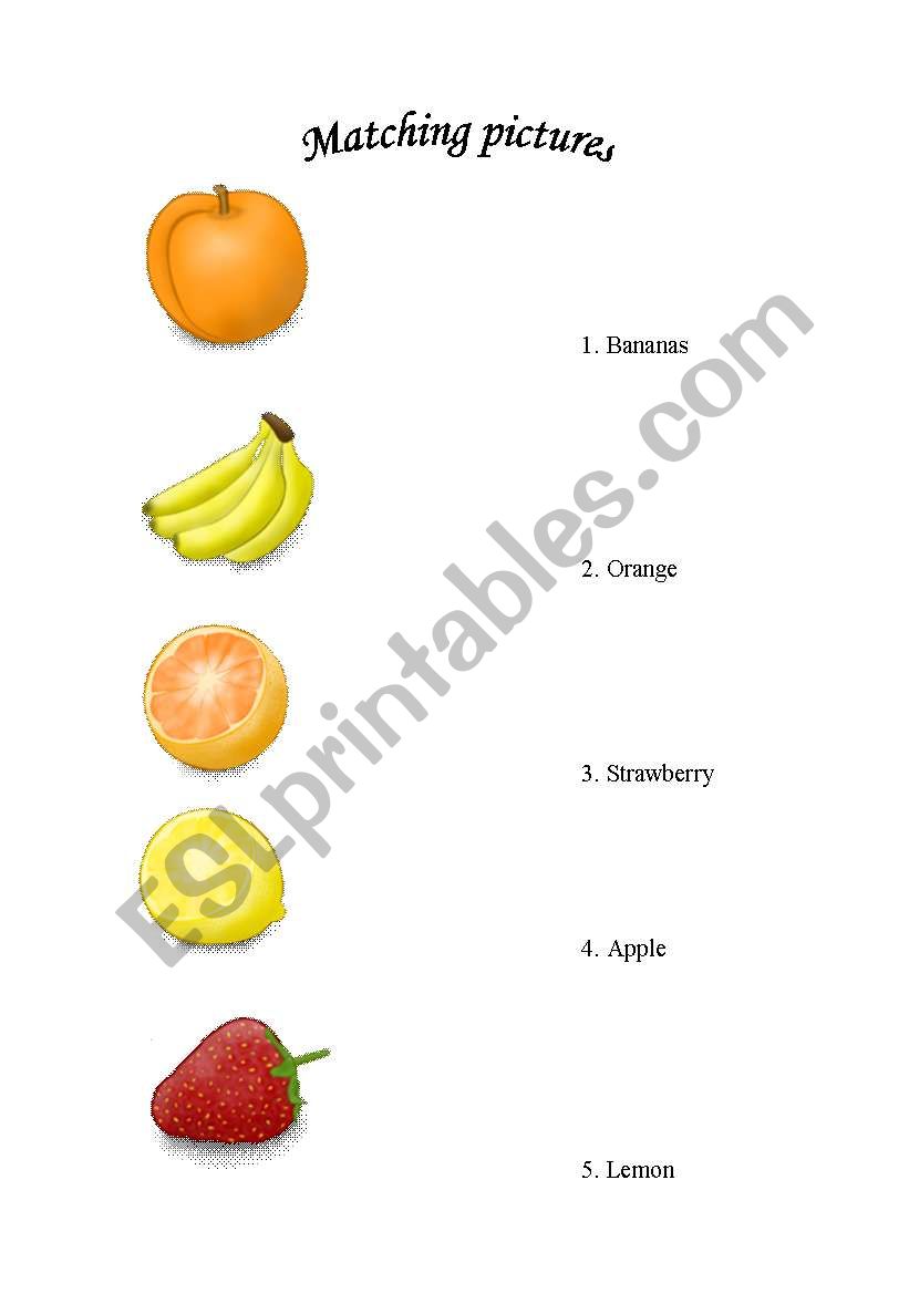 Matching fruit  worksheet
