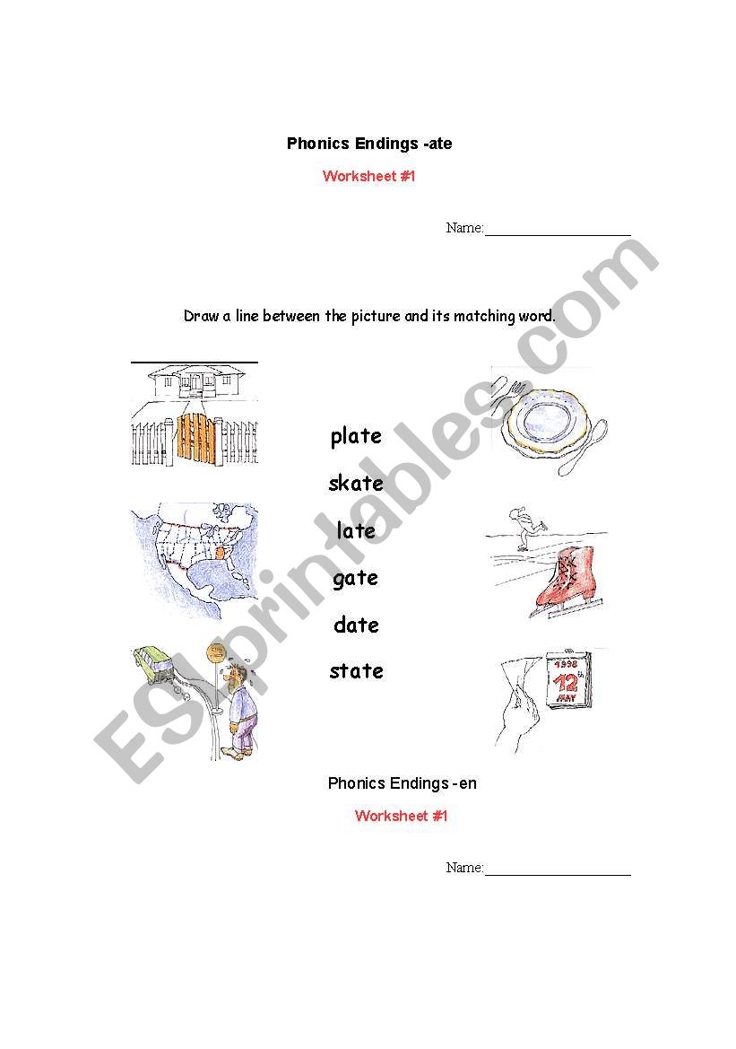 phonics end worksheet