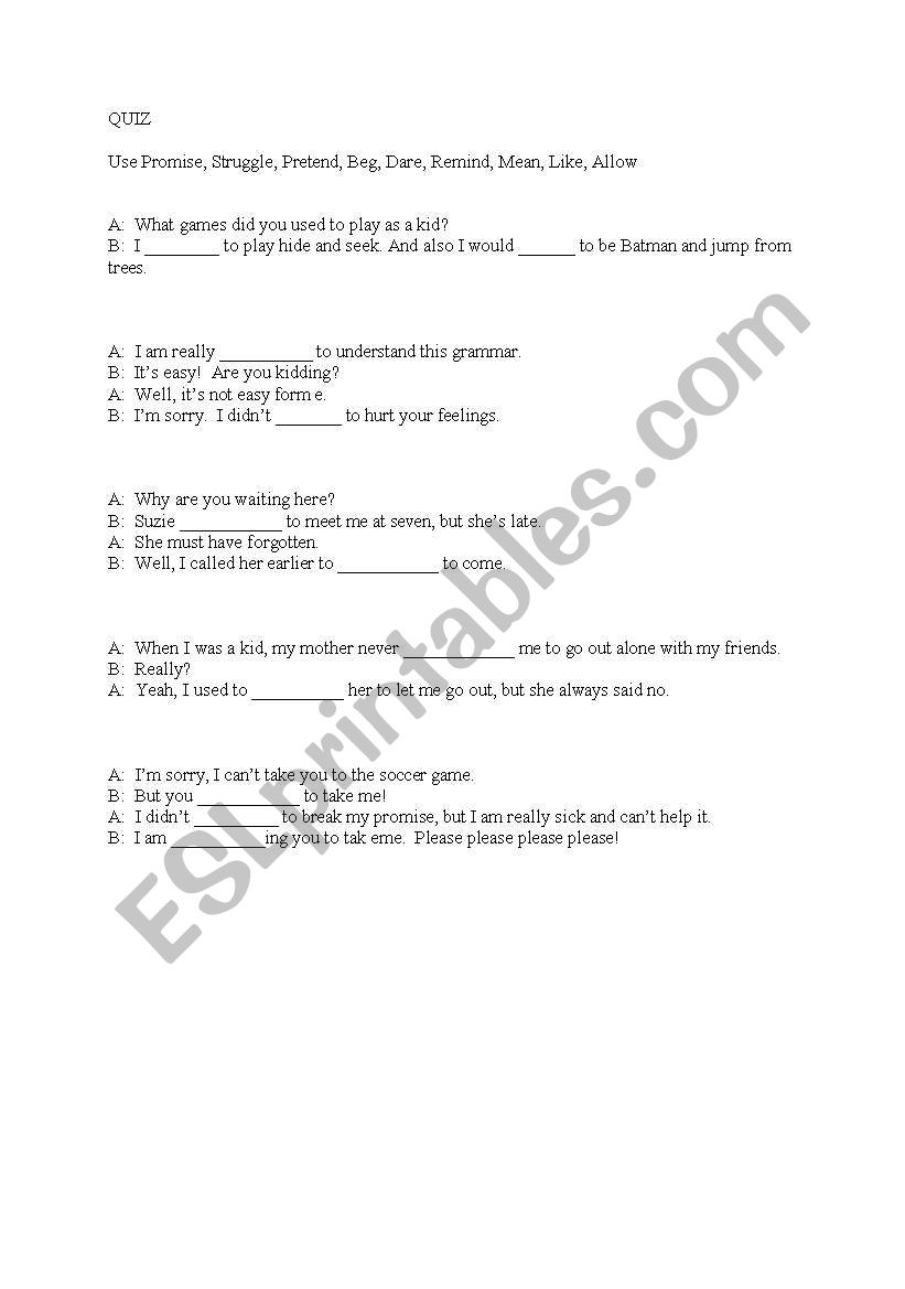 quiz worksheet