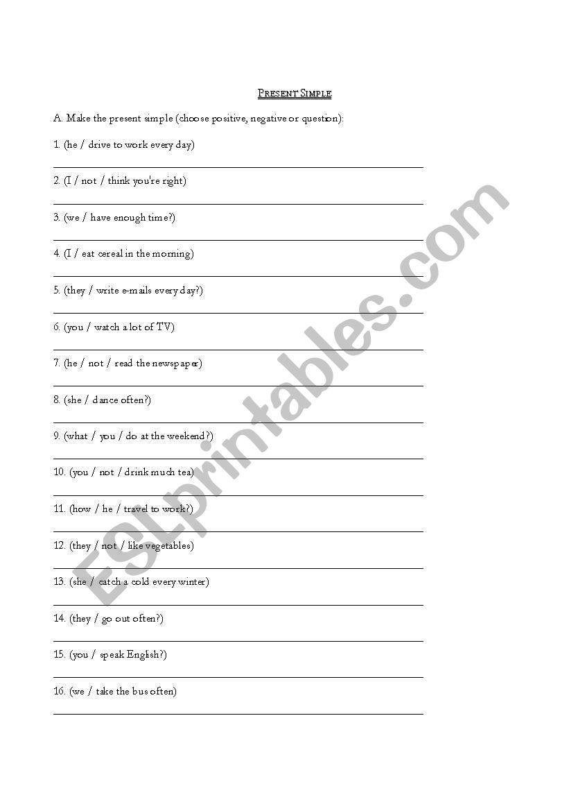 past simple worksheet