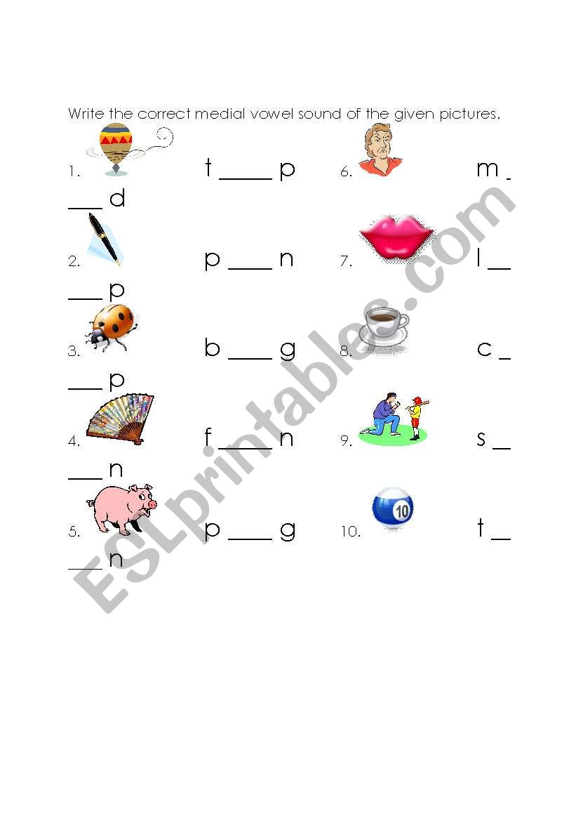 english-worksheets-medial-vowels