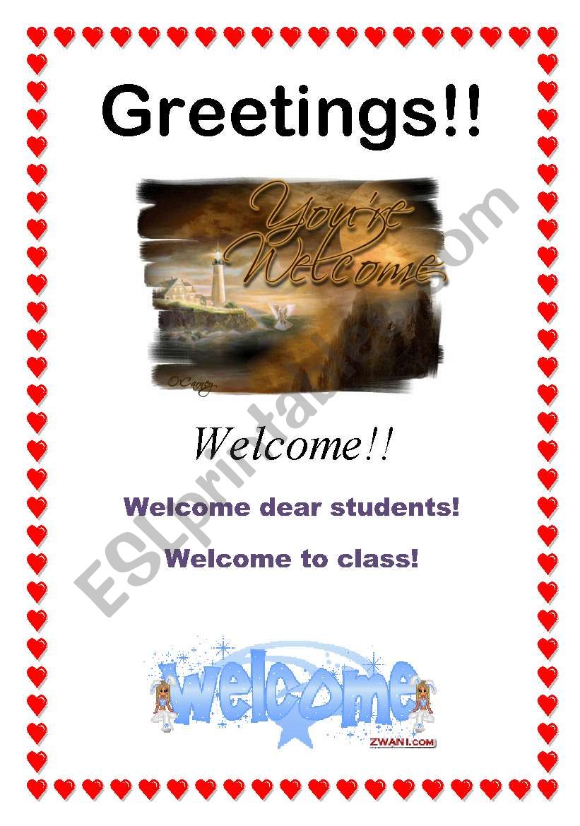 Greetings - Welcome - (1/10) worksheet