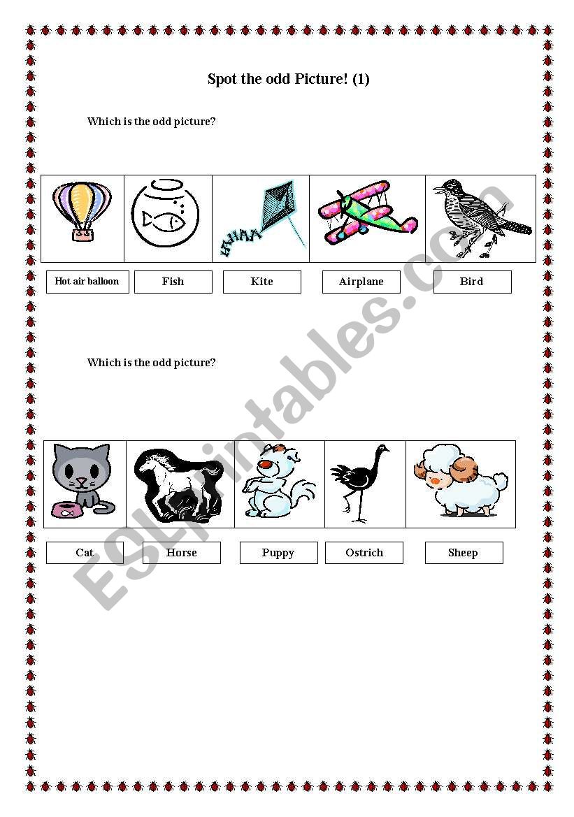 odd pictures 1 worksheet