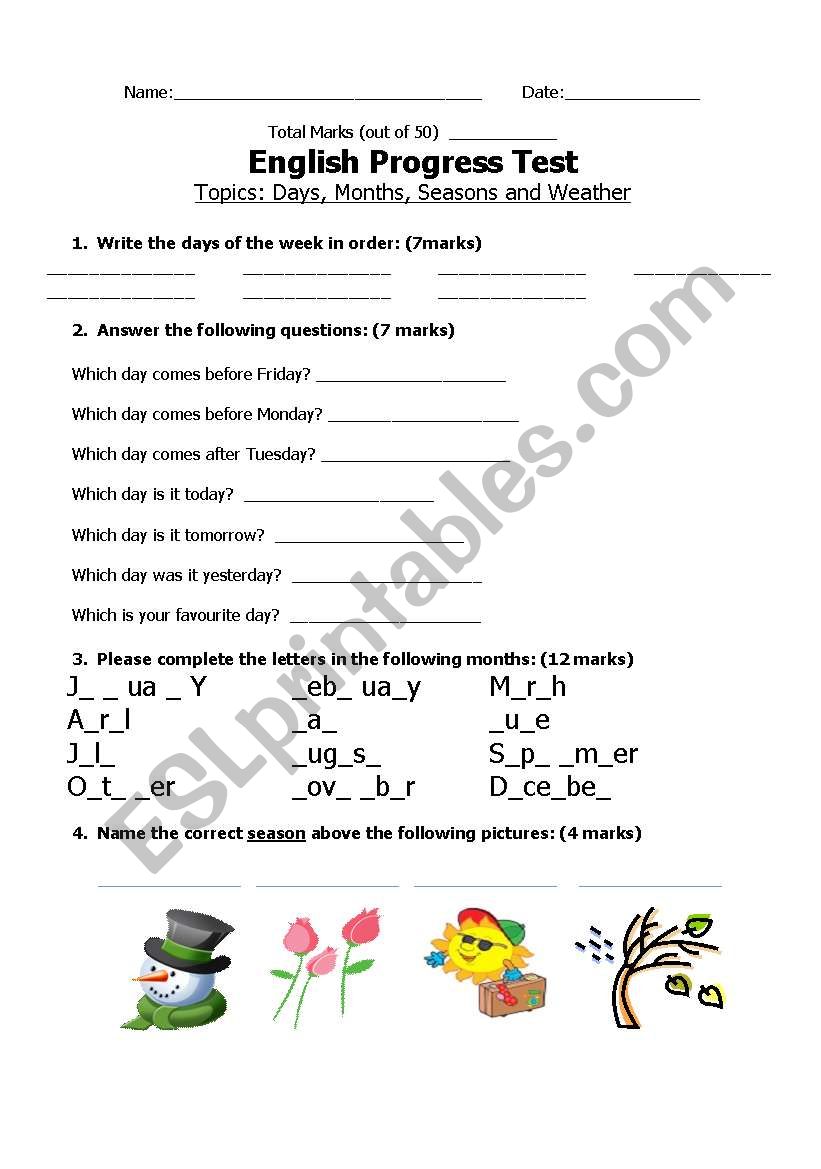 Progress Quiz worksheet