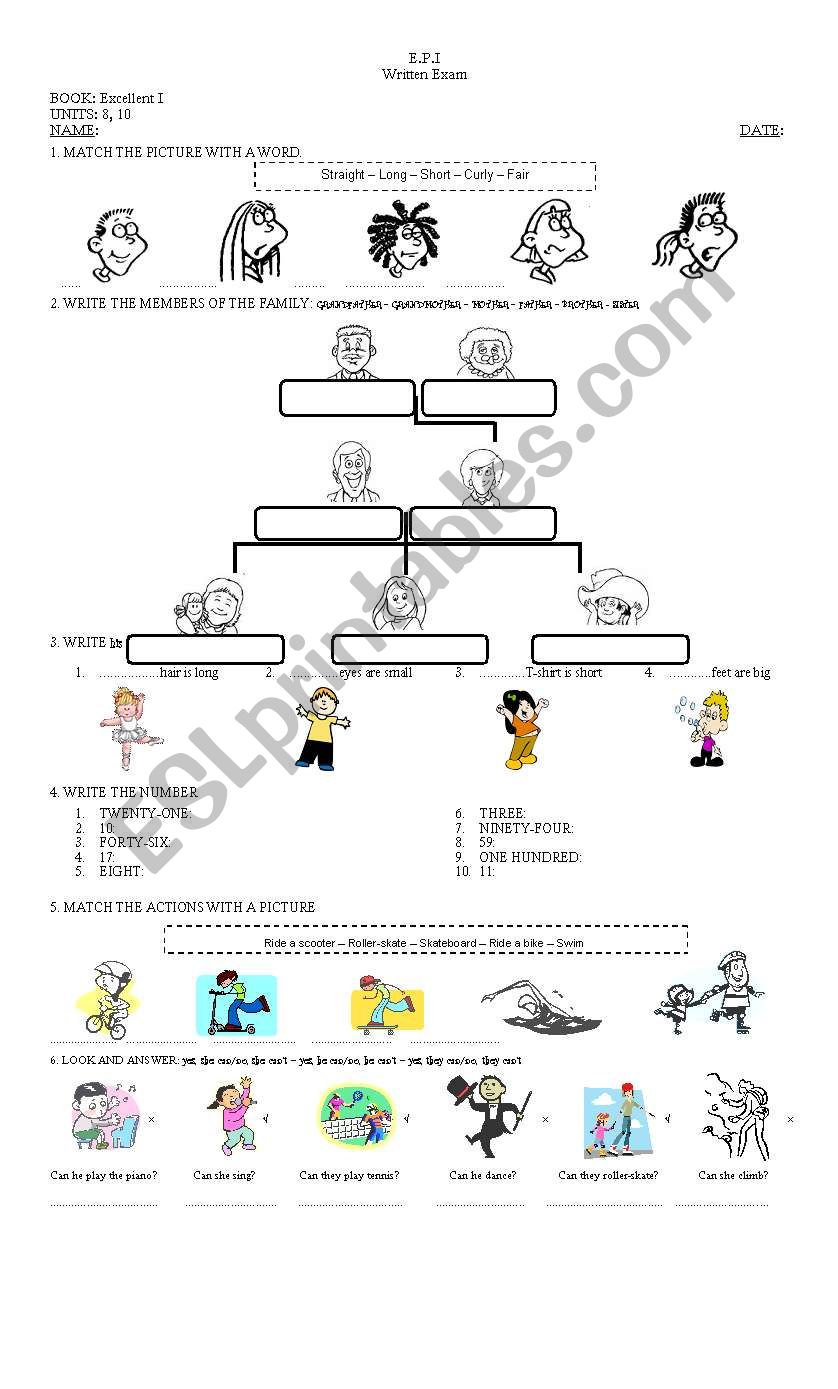 test worksheet