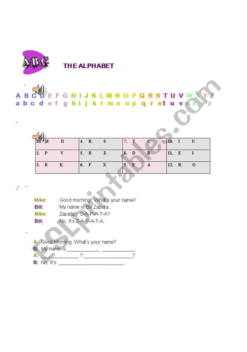 Alphabet Exercise worksheet