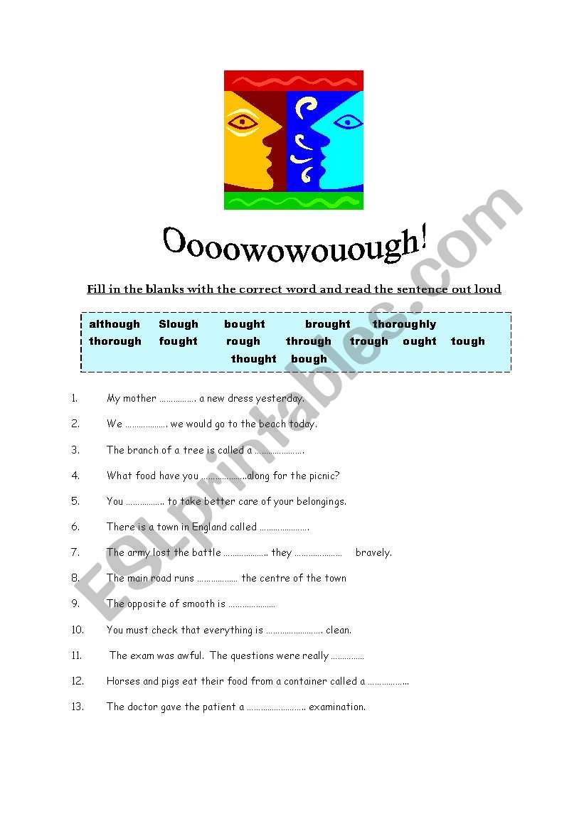 Oooowowouough! worksheet