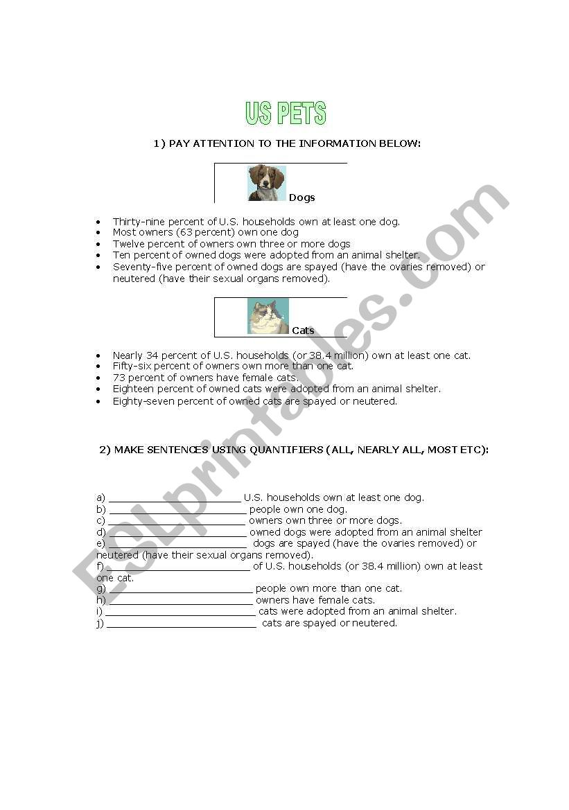 US PETS worksheet