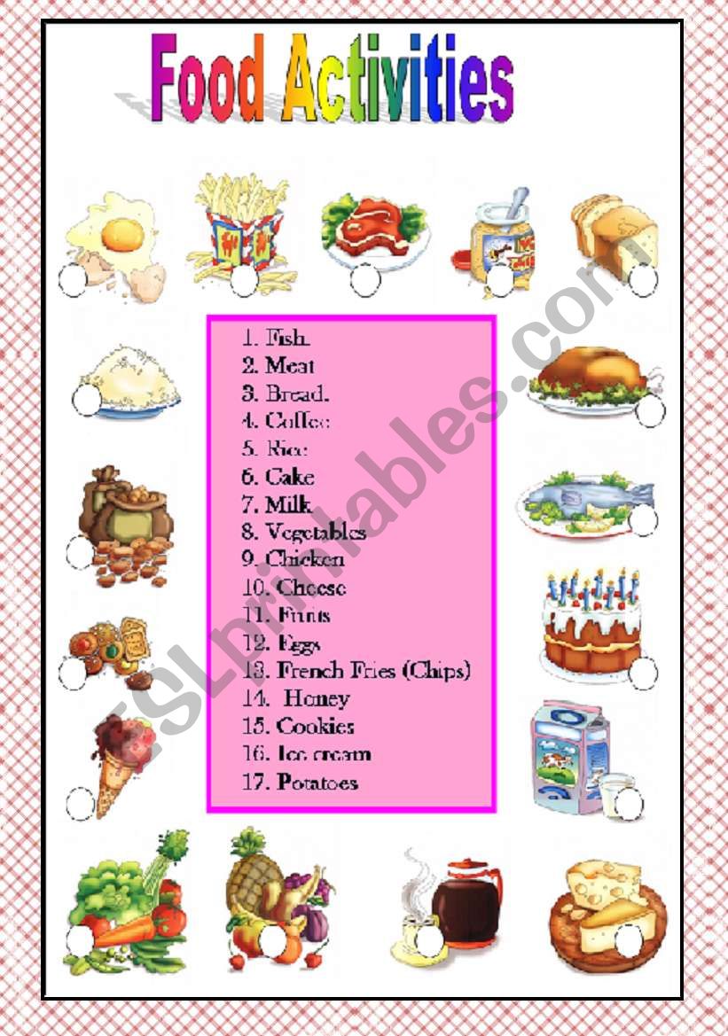 Food Activities ··1 - ESL worksheet by emaflor