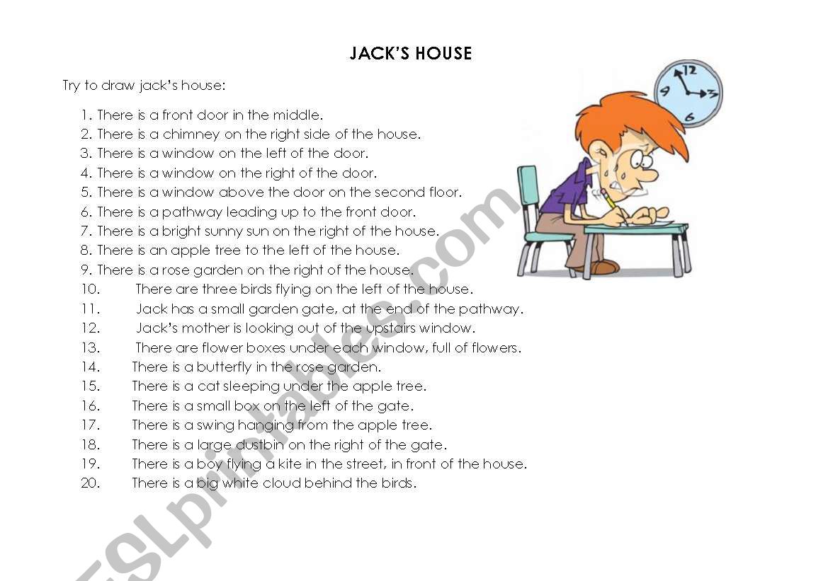 JACKS HOUSE worksheet