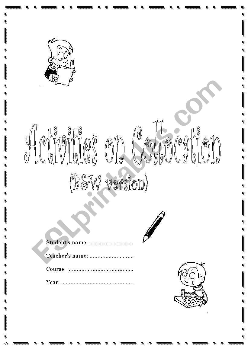 Set of activities on collocation (B&W version)