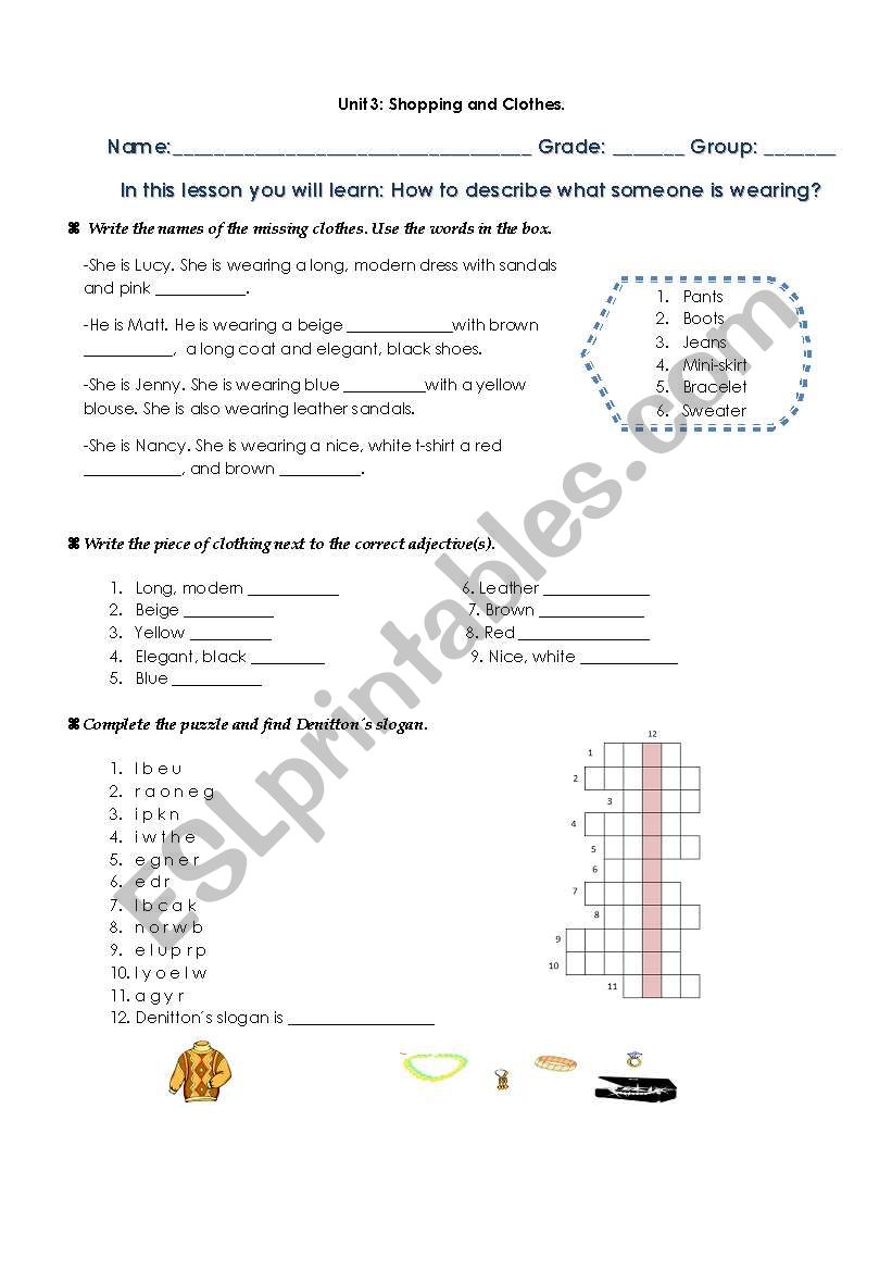  WHAT SOMEONE IS WEARING? worksheet