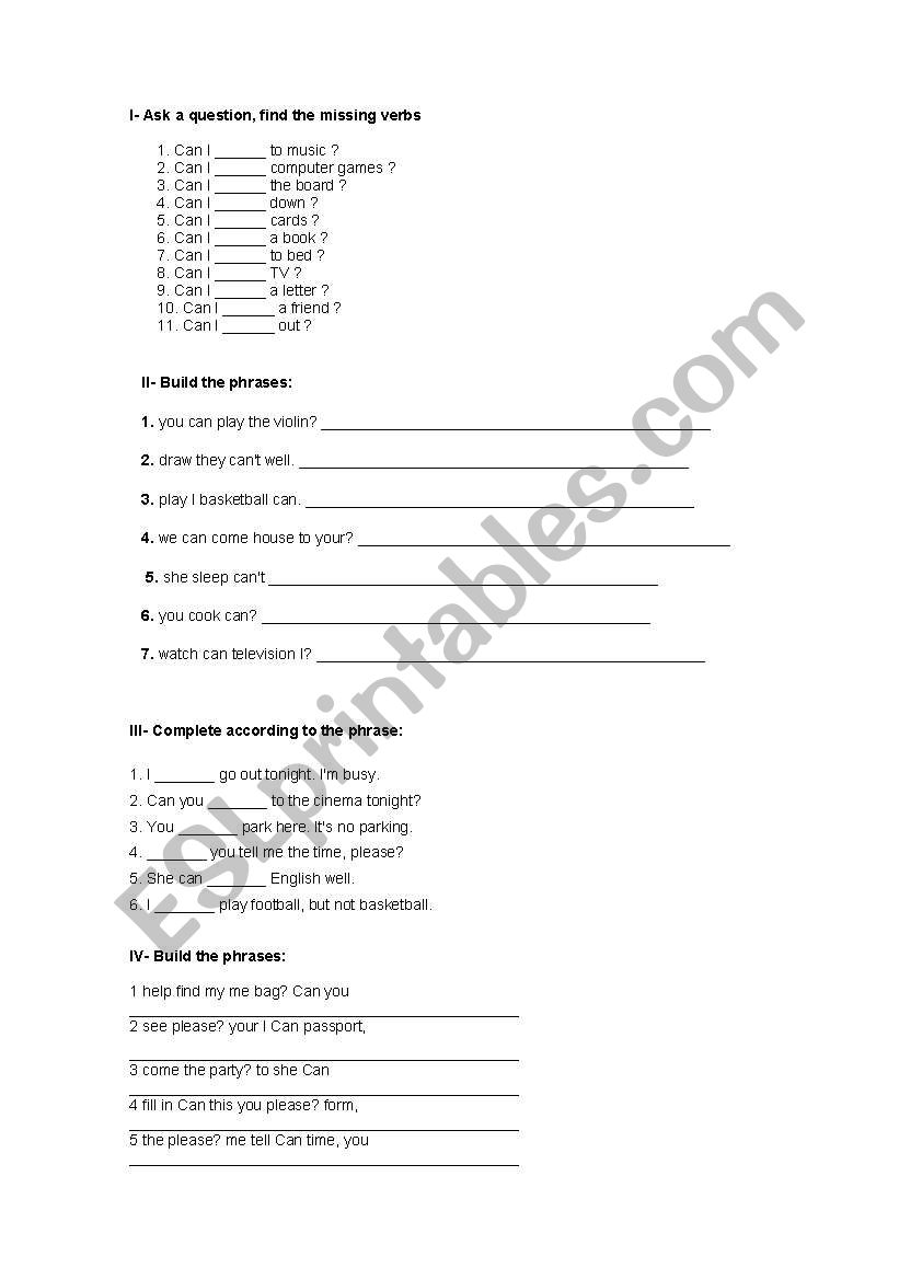 modal verbs worksheet