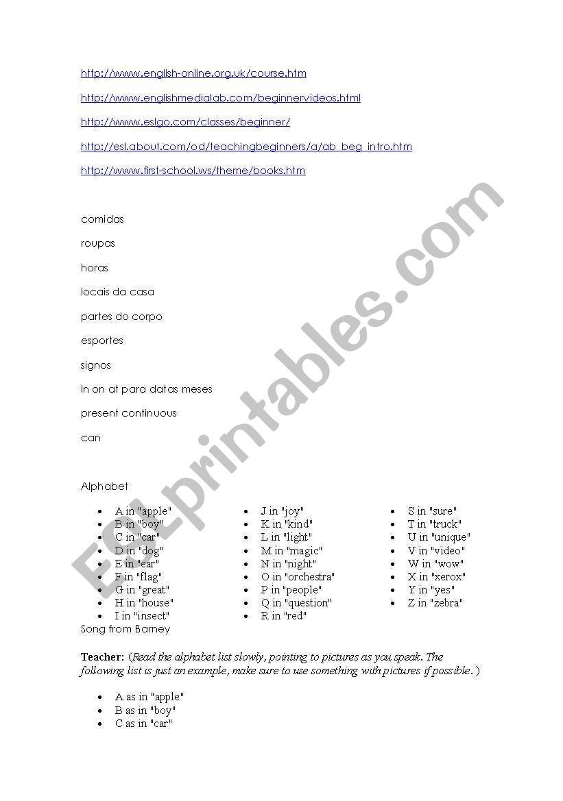 alphabet worksheet