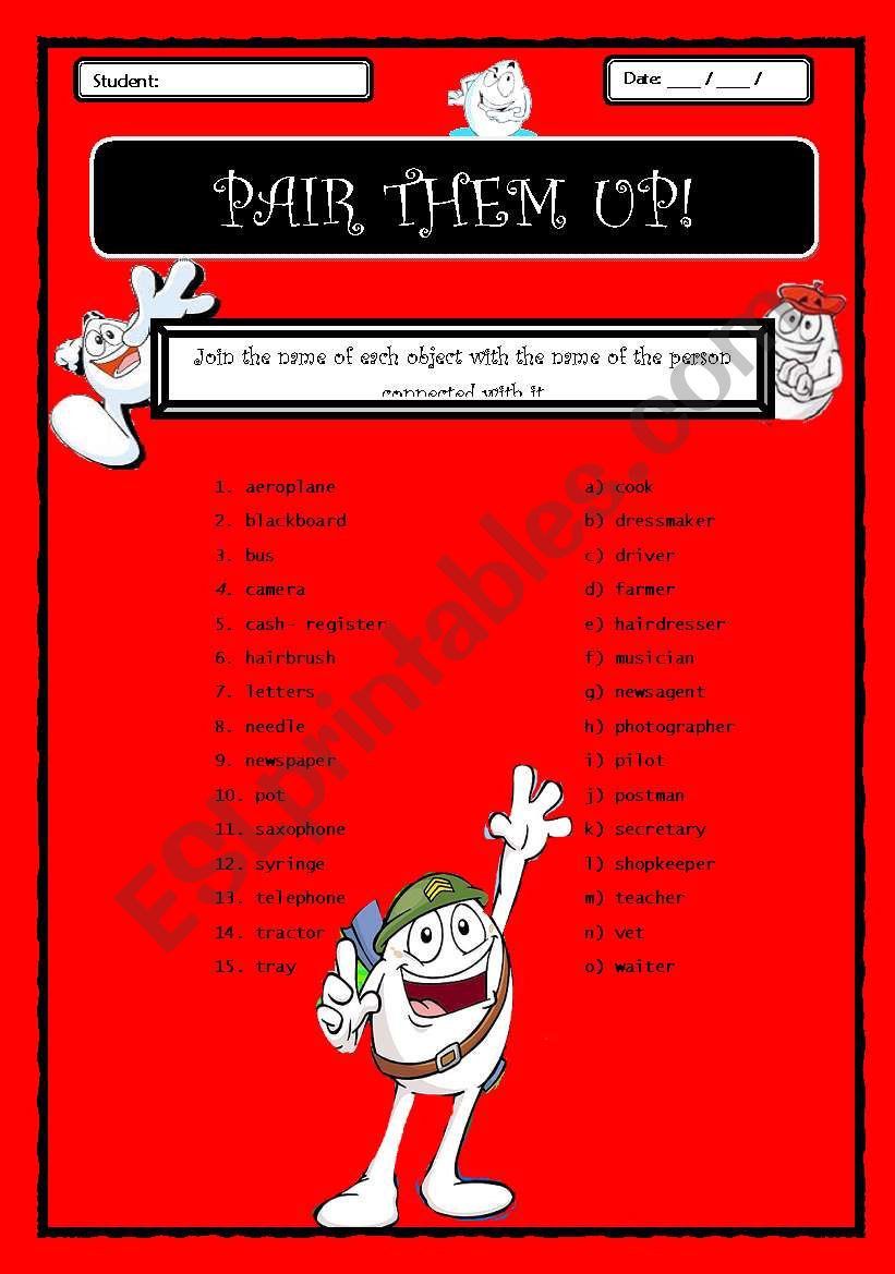 Pair them up! worksheet