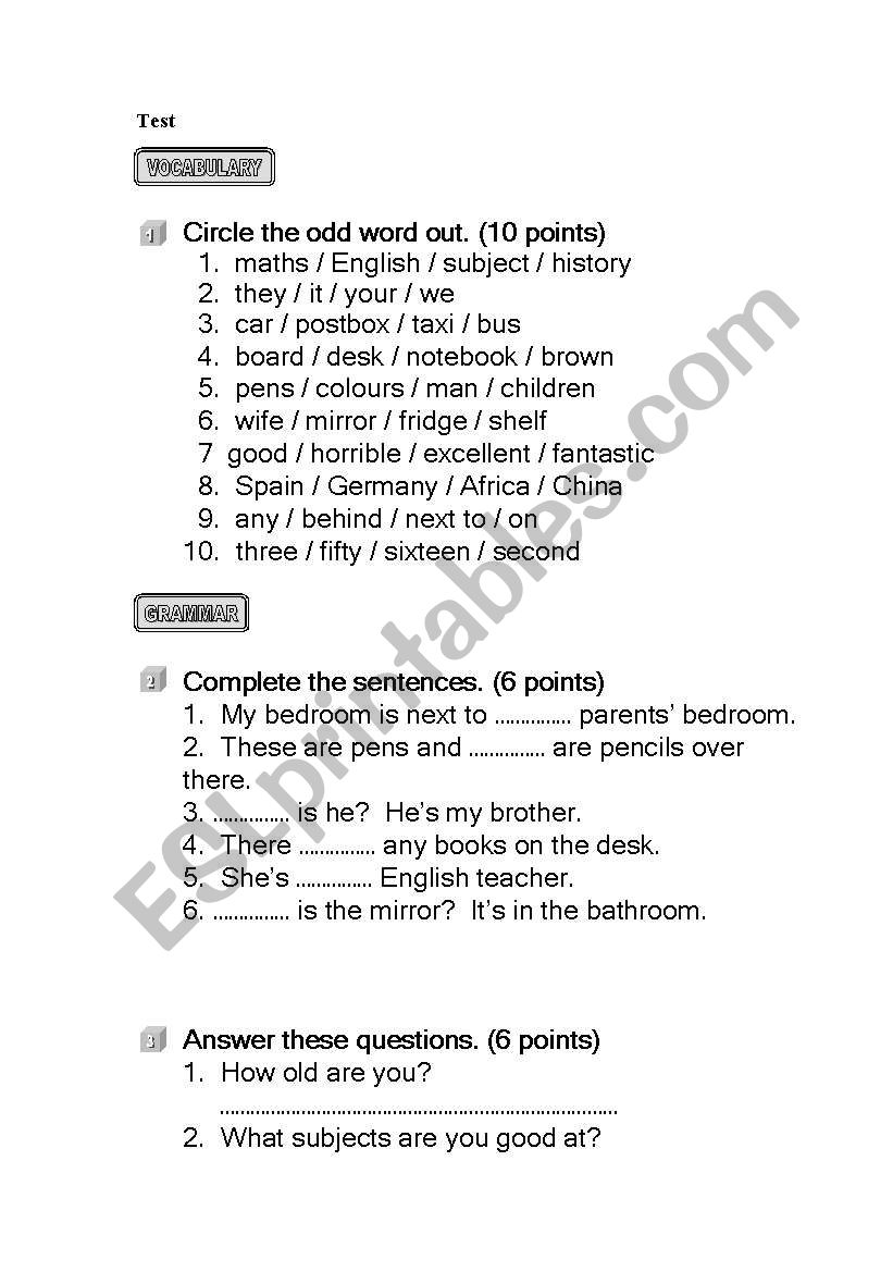 possessive adjectives  worksheet