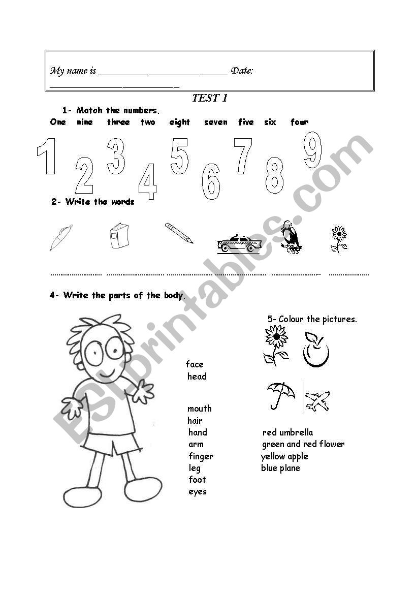 test worksheet