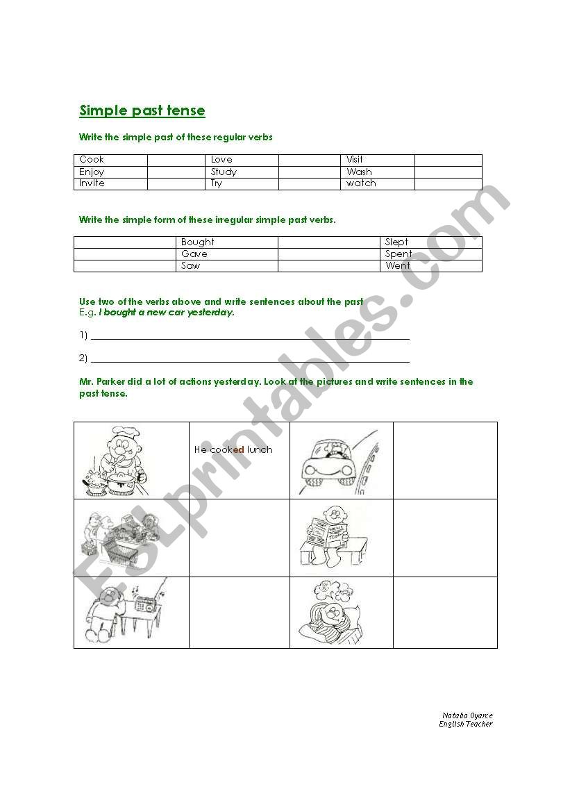 simple past worksheet